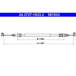 Câble de frein ATE 24.3727-1033.2 pour RENAULT, LAGUNA OE 7700823690