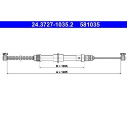 Brake Cable ATE 24.3727-1035.2 OE Ref 6006000595