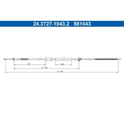 Câble de frein ATE 24.3727-1043.2 pour RENAULT, KANGOO OE 7700311700