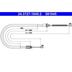 Câble de frein ATE 24.3727-1045.2 pour RENAULT, MEGANE, SCENIC