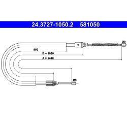 Câble de frein ATE 24.3727-1050.2 pour RENAULT, MEGANE OE 7700834651