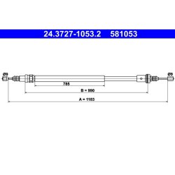 Brake Cable ATE 24.3727-1053.2 OE Ref 7700422532