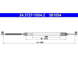 Câble de frein ATE 24.3727-1054.2 pour RENAULT, MEGANE OE 7700420315