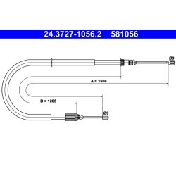 Câble de frein ATE 24.3727-1056.2 pour RENAULT, MEGANE, SCENIC