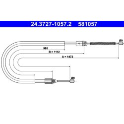 Câble de frein ATE 24.3727-1057.2 pour RENAULT, MEGANE OE 7700420314