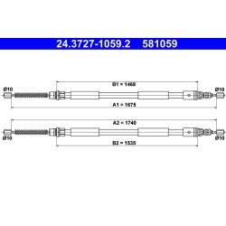 Brake Cable ATE 24.3727-1059.2 OE Ref 6025370827