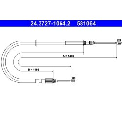 Câble de frein ATE 24.3727-1064.2 pour RENAULT, MEGANE, Megane