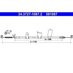 Brake Cable ATE 24.3727-1087.2 OE Ref 36531JY00A
