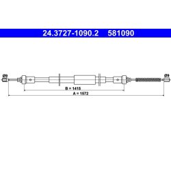 Câble de frein ATE 24.3727-1090.2 pour RENAULT, CLIO, MODUS OE 8200577938