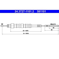 Brake Cable ATE 24.3727-1101.2 OE Ref 8937898