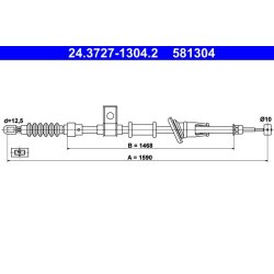 Câble de frein ATE 24.3727-1304.2 pour VOLVO S40, V40 OE 30850022