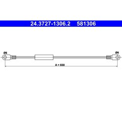 Câble de frein ATE 24.3727-1306.2 pour VOLVO 740, 760 OE 1229785