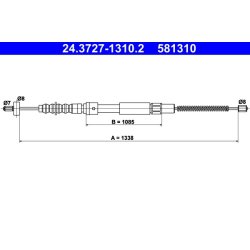 Brake Cable ATE 24.3727-1310.2 OE Ref 3457229