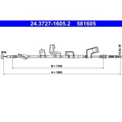 Brake Cable ATE 24.3727-1605.2 OE Ref 47510S6AG01