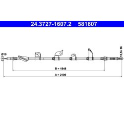 Brake Cable ATE 24.3727-1607.2 OE Ref 47510SNAA54