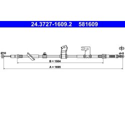 Câble de frein ATE 24.3727-1609.2 pour HONDA CITY, JAZZ OE 47510-SAA-J53
