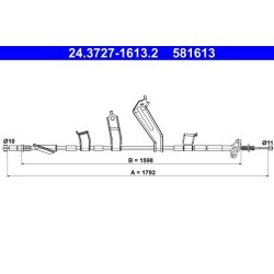 Brake Cable ATE 24.3727-1613.2 OE Ref 47560SWA013