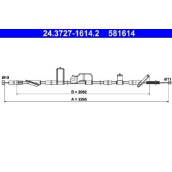 Brake Cable ATE 24.3727-1614.2 OE Ref 47510S9A023