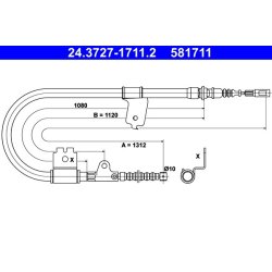 Brake Cable ATE 24.3727-1711.2