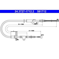 Brake Cable ATE 24.3727-1712.2 OE Ref 365302F000