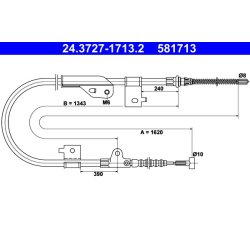 Brake Cable ATE 24.3727-1713.2 OE Ref 365312F000