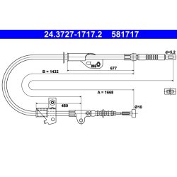 Brake Cable ATE 24.3727-1717.2 OE Ref 365309F510