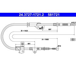 Brake Cable ATE 24.3727-1721.2 OE Ref 365309F500