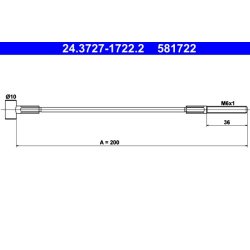 Brake Cable ATE 24.3727-1722.2 OE Ref 36402AX000