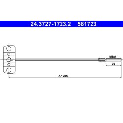 Brake Cable ATE 24.3727-1723.2 OE Ref 364024M60A