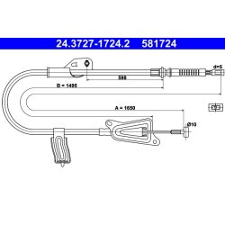 Brake Cable ATE 24.3727-1724.2 OE Ref 36531BM700