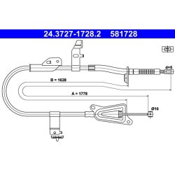 Brake Cable ATE 24.3727-1728.2 OE Ref 36530AV601