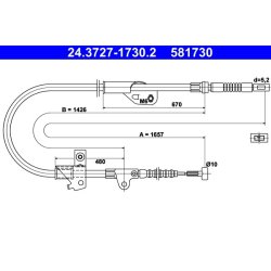 Brake Cable ATE 24.3727-1730.2 OE Ref 365302F200