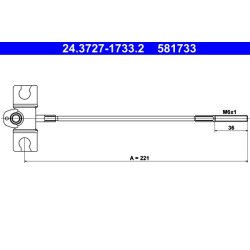 Brake Cable ATE 24.3727-1733.2 OE Ref 36402BM600