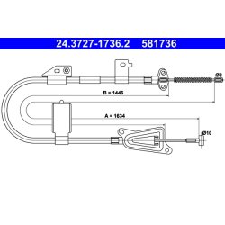 Brake Cable ATE 24.3727-1736.2 OE Ref 365319M800