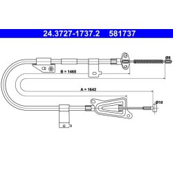 Brake Cable ATE 24.3727-1737.2 OE Ref 365309M800