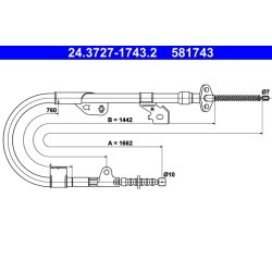 Brake Cable ATE 24.3727-1743.2 OE Ref 365301N900