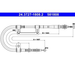 Brake Cable ATE 24.3727-1808.2 OE Ref GA5R44410A