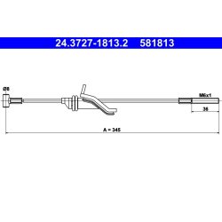 Brake Cable ATE 24.3727-1813.2 OE Ref BP4K44150C