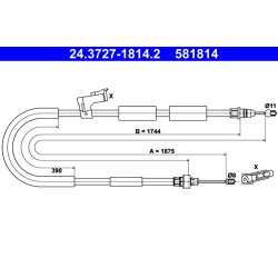 Câble de frein ATE 24.3727-1814.2 pour MAZDA 3 OE BP4K-44-410E
