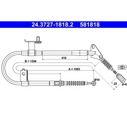Brake Cable ATE 24.3727-1818.2 OE Ref BC1B44410A