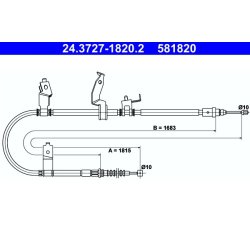 Câble de frein ATE 24.3727-1820.2 pour MAZDA 5 OE C236-44-410C