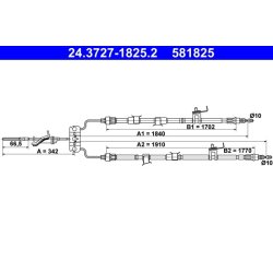 Brake Cable ATE 24.3727-1825.2 OE Ref BS3E44200K