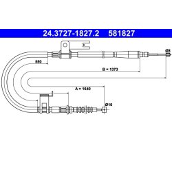 Brake Cable ATE 24.3727-1827.2 OE Ref B25D44420C