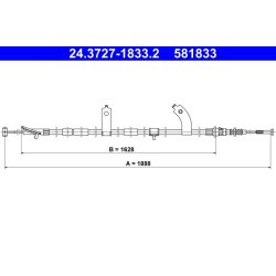 Câble de frein ATE 24.3727-1833.2 pour MAZDA 3 OE B45A-44-410