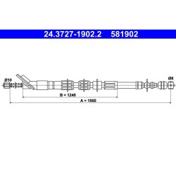 Brake Cable ATE 24.3727-1902.2 OE Ref 4642012340