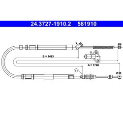 Brake Cable ATE 24.3727-1910.2 OE Ref 4642020480