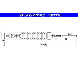 Câble de frein ATE 24.3727-1918.2 pour TOYOTA COROLLA OE 46410-12250