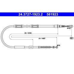 Câble de frein ATE 24.3727-1923.2 pour TOYOTA COROLLA OE 46420-12390