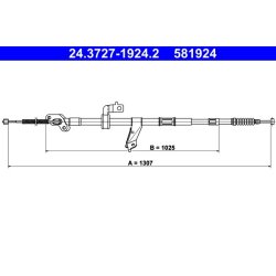 Câble de frein ATE 24.3727-1924.2 pour TOYOTA RAV OE 46430-42100