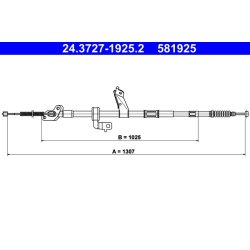 Brake Cable ATE 24.3727-1925.2 OE Ref 4642042090